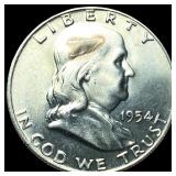 1954-D Silver Half Dollar Franklin GEM BU