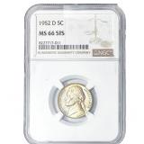 1952-D Jefferson Nickel NGC MS66 5FS