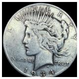 1934-S Silver Peace Dollar NEARLY UNCIRCULATED