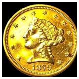 1879 $2.50 Liberty Head Quarter Eagle CLOSELY UNCI