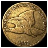 1858 Copper-Nickel Flying Eagle Cent NEARLY UNCIRC