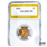 1934 Wheat Cent PGA MS67 RD