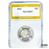1942 Mercury Silver Dime PGA MS67