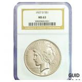 1927-D Silver Peace Dollar NGC MS63