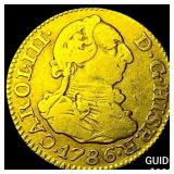 1786 Colonial Spain Gold 1/2 Escudo