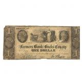 1841 $1 Farmers Bank of Bucks Co. Bristol PA