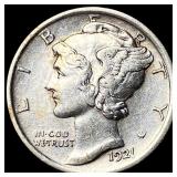 1921 Silver Mercury Dime CLOSELY UNCIRCULATED