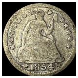 1854 Arrows Seated Liberty Half Dime NICELY CIRCUL