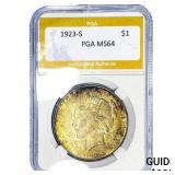 1923-S Silver Peace Dollar PGA MS64