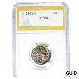 1936-S Buffalo Nickel PGA MS64