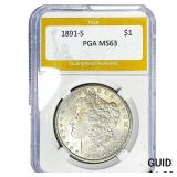 1891-S Morgan Silver Dollar PGA MS63