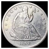 1863-S Silver Half Dollar CLOSELY UNCIRCULATED