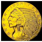 1909 Indian Head $5 Gold Half Eagle UNCIRCULATED