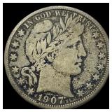 1907-D Silver Barber Half Dollar NICELY CIRCULATED