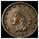 1863 Civil War Token - Indian Head HIGH GRADE