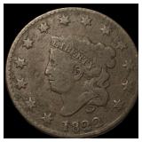 1822 Coronet Head Large Cent LIGHTLY CIRCULATED