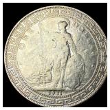 1911 Silver Trade Dollar (China-British). LIGHTLY