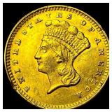 1874-S Gold $1 Indian Princess CHOICE AU