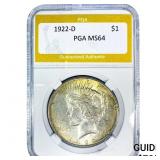 1922-D Silver Peace Dollar PGA MS64