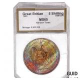 1953 Great Britain 5 Shilling PCI MS65 Rainbow Ton