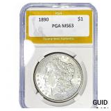 1890 Morgan Silver Dollar PGA MS63