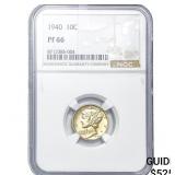 1940 Mercury Silver Dime NGC PF66