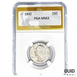 1932 Washington Silver Quarter PGA MS63