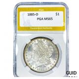 1885-O Morgan Silver Dollar PGA MS65