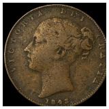 1843 Great Britian Copper 1 Farthing KM 725