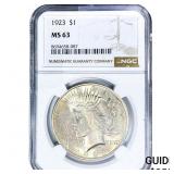 1923 Silver Peace Dollar NGC MS63
