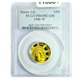 1986-W 1/4oz Gold Liberty $5 PCGS PR69 DCAM