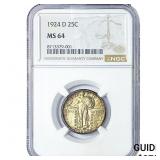 1924-D Standing Liberty Quarter NGC MS64