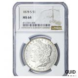 1878-S Morgan Silver Dollar NGC MS64