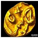 1748-1754 Mughal Ahmad Shah Bahadur Gold 1/2 Fanam