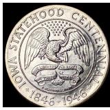 1946 Iowa Centennial Silver Half Dollar GEM BU