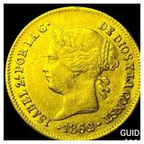1862 Philippines Gold 1 Peso .0476oz AGW