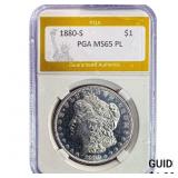 1880-S Morgan Silver Dollar PGA MS65 PL