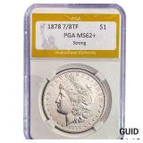 1878 7/8TF Morgan Silver Dollar PGA MS62+ Strong