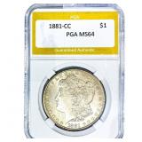 1881-CC Morgan Silver Dollar PGA MS64