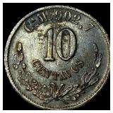 1894 Mexico Silver 10 Centavos