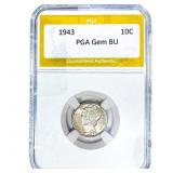 1943 Mercury Silver Dime PGA BU