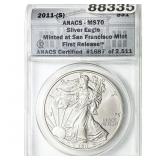 2011-S Silver Eagle ANACS MS70