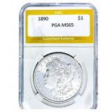 1890 Morgan Silver Dollar PGA MS65