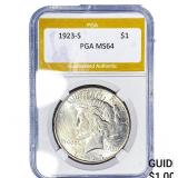 1923-S Silver Peace Dollar PGA MS64