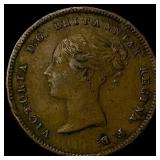 1844F Ceylon Copper Half Farthing