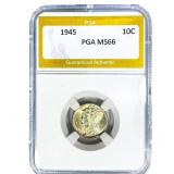 1945 Mercury Silver Dime PGA MS66