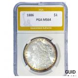 1886 Morgan Silver Dollar PGA MS64