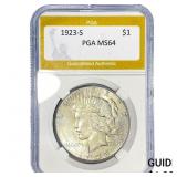 1923-S Silver Peace Dollar PGA MS64