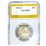 1951-D Washington Silver Quarter PGA MS67