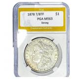 1878 7/8TF Morgan Silver Dollar PGA MS63 Strong